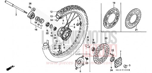 FRONT WHEEL XR250RR de 1994